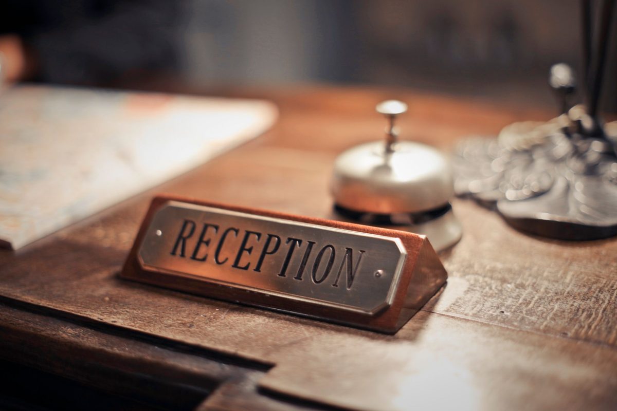 The front desk at Red Timbers